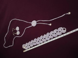Lote bisutería artesanal pulsera pendientes collar