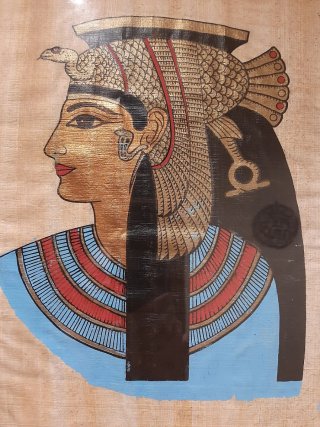 Cuadro Egipcio Papel Dorado y Azul