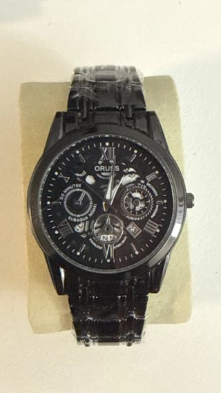 Reloj Oruss Acero Negro Esfera Negra