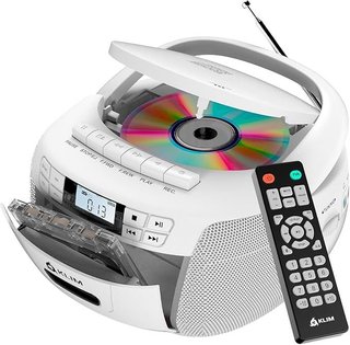 KLIM Boombox Radio CD Cassette Player BLANCO