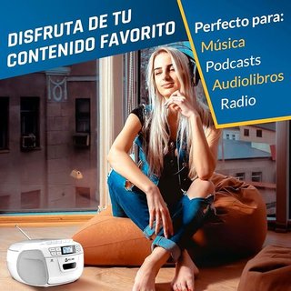 KLIM Boombox Radio CD Cassette Player BLANCO
