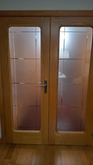 Puertas Roble Natural con Cristal