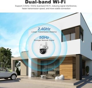 SRIHOME 8MP cámara WiFi 2.4 5GHz exterior PTZ 3X