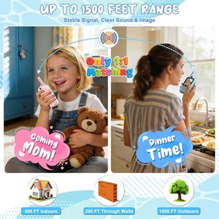 ALAFLY Walkie Talkies Niños video 2 camara 2pack