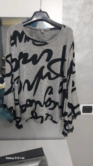 Maglia donna grigia con stampa