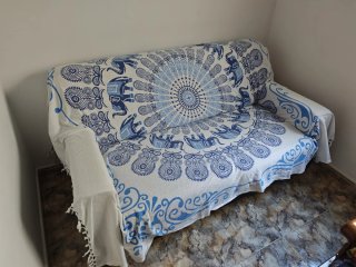 Sofá Cama Azul/Gris Tela