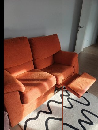 Sofá biplaza reclinable de tela