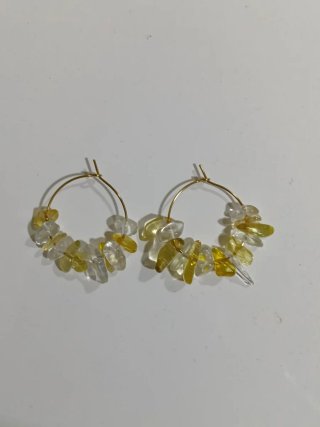 Pendientes de Aros dorados con Piedrecitas
