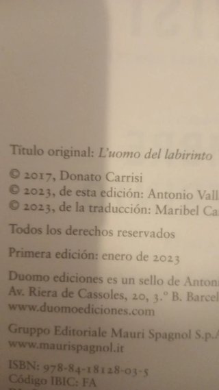 El hombre del laberinto. PRIMERA EDICIÓN