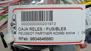 CAJA RELES / FUSIBLES PEUGEOT PARTNER KOMBI Active