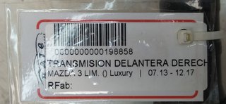 TRANSMISION DELANTERA DERECHA MAZDA 3 LIM. () Luxury