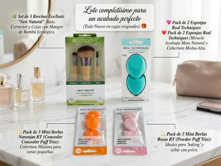 Lote Maquillaje: Brochas EcoTools + Esponjas RT