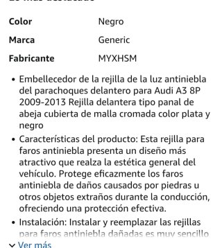 Audi A3 Rejillas Parachoques Delantero Negro Hexag