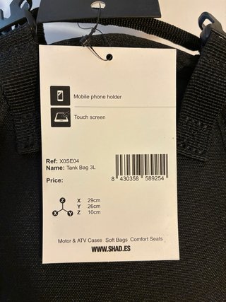 Bolsa depósito moto SHAD E04 3L