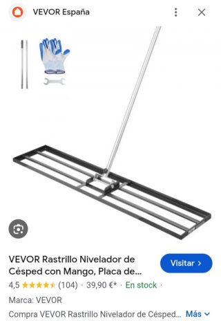 Rastrillo Nivelador Césped VEVOR