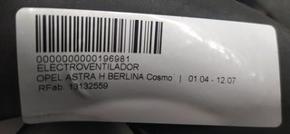 ELECTROVENTILADOR OPEL ASTRA H BERLINA Cosmo