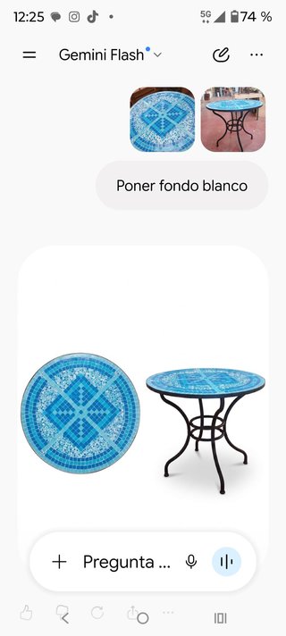 Mesa de Exterior con Mosaico Azul