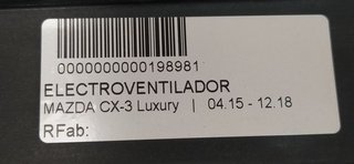 ELECTROVENTILADOR MAZDA CX-3 Luxury