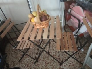 Set de Mesa y 2 Sillas Plegables de Jardín