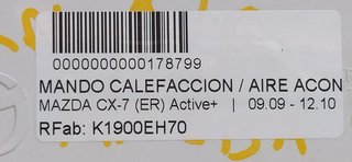 MANDO CALEFACCION / AIRE ACONDICIONADO MAZDA CX-7 (ER) Active+
