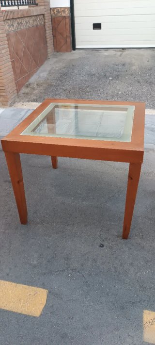 Mesa comedor extensible madera y cristal