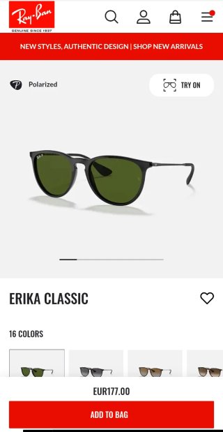 Gafas Ray-Ban Erika Negras Marrones