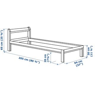 Estructura cama 90x200 + somier + colchón