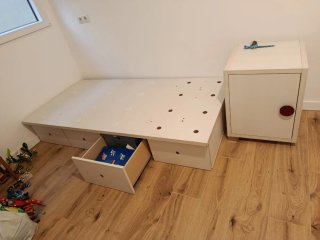 Base cama 4 cajones + mesita