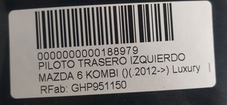 PILOTO TRASERO IZQUIERDO MAZDA 6 KOMBI ()(.2012->) Luxury