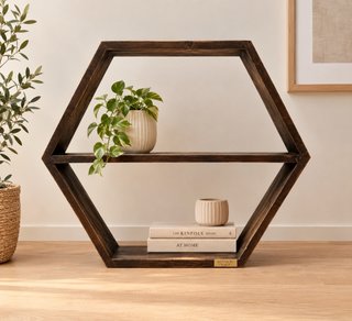 Estantería Hexagonal de Madera Hannun