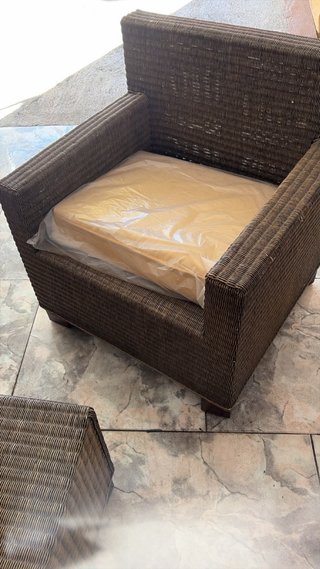 Mesa de centro de mimbre