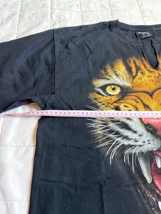 T-Shirt streetwear, con stampa tigre di Rock Chang