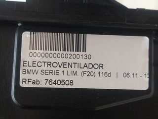 ELECTROVENTILADOR BMW SERIE 1 LIM. (F20) 116d