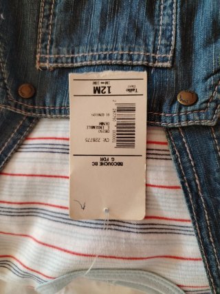 Peto vaquero con camiseta 12 meses
