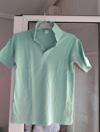 Camiseta polo mujer verde agua