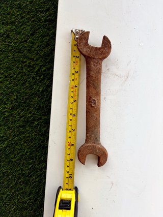 Llave fija doble hierro forjado antigua