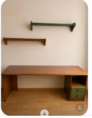 Escritorio de Madera con Estanterías