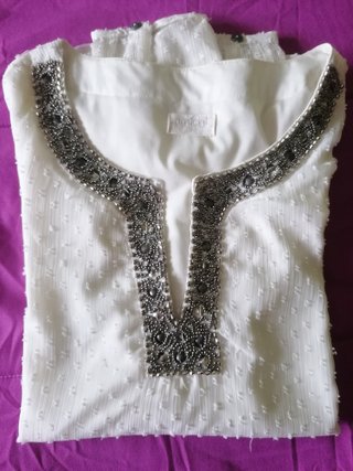 Blusa Blanca de Guipur Amichi Talla S