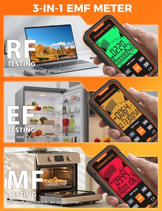 Detector de EMF 3 en 1 / EF / MF / RF  EMF METER