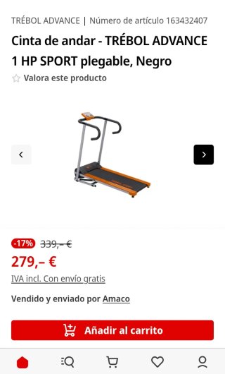 Cinta de andar eléctrica marca Trébol