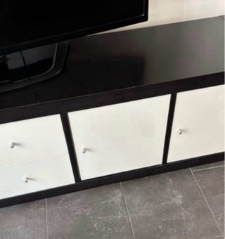 Mueble TV Ikea Negro y Blanco
