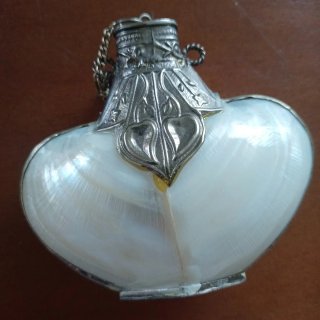 Antiguo Frasco de Perfume de Nácar