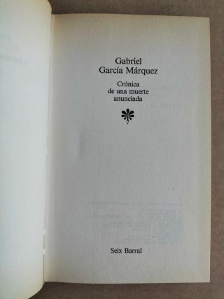 Crónica de una muerte anunciada. Libro