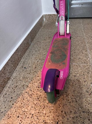 Patinete infantil Oxelo morado y verde plegable