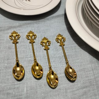 Set 6 Piatti e sei cucchiaini Oro