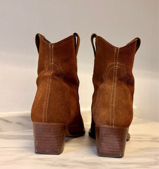 Botines de serraje marrón. Talla 39 (38,5)