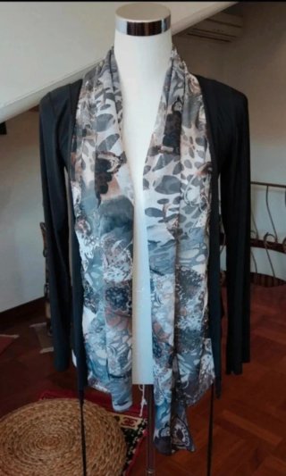 Blazer donna in viscosa con sciarpa