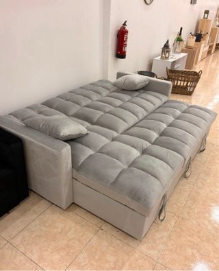 Sofá Cama Kris con Arcon Reversible Gris