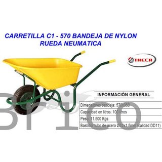 Carretilla Obra Agrícola 100 Litros Nylon - C1/570 Theca