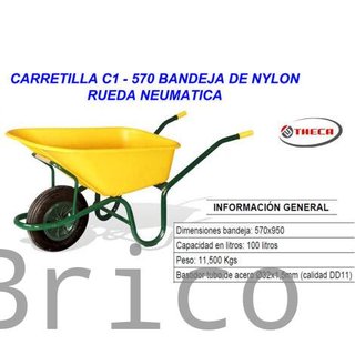 Carretilla Obra Agrícola 100 Litros Nylon - C1/570 Theca